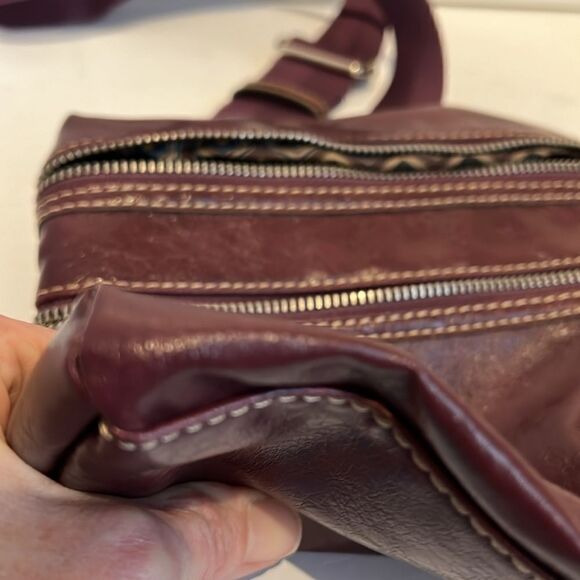 Franco‎ Sarto Maroon Faux Leather Crossbody Bag - Picture 12 of 13